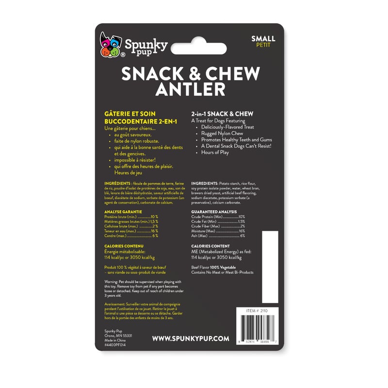 Spunky Pup Snack & Chew Antler Toy | Promotes Healthy Teeth & Gums | Puppy - Image 2